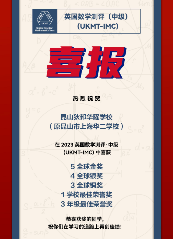 狄邦華曜學(xué)者在2023英國(guó)數(shù)學(xué)測(cè)評(píng)中取得優(yōu)異成績(jī)！